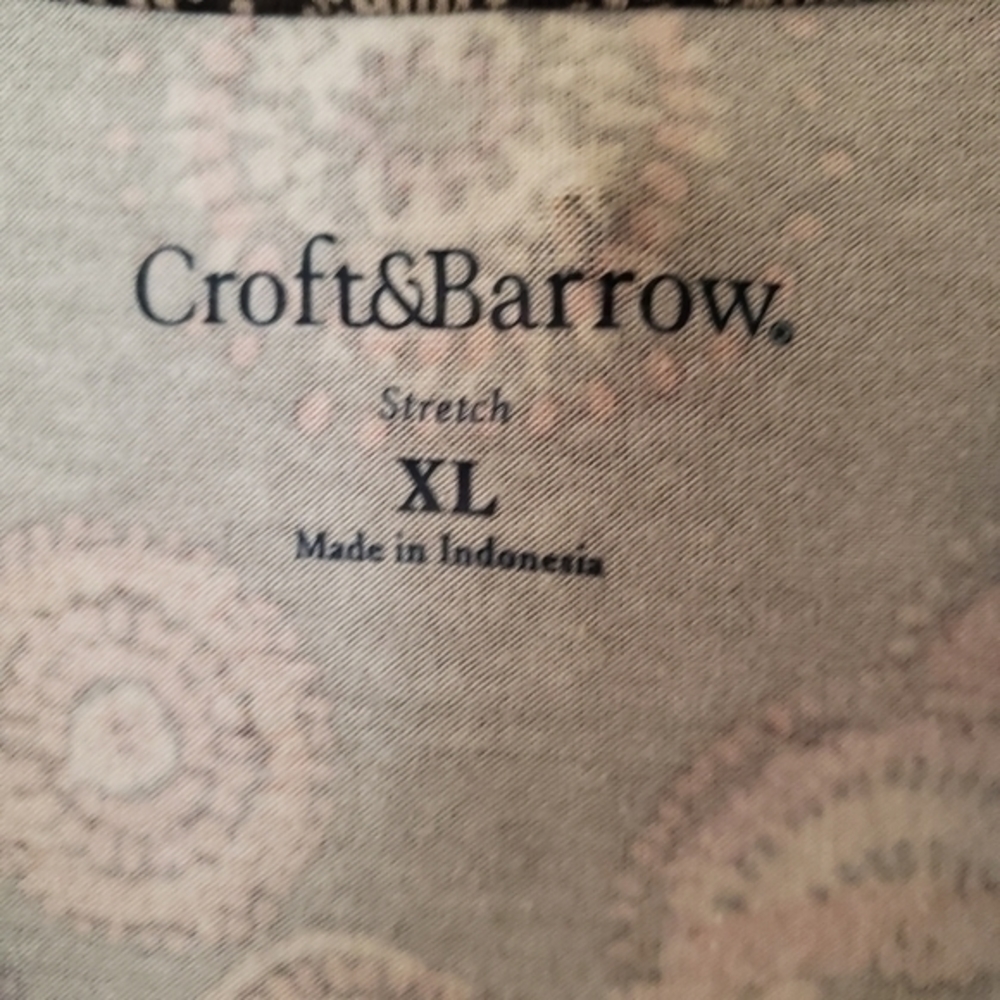 Vintage Croft & Barrow Brown Paisley‎ Print V Neckline Knit Dress size XL - Picture 5 of 10